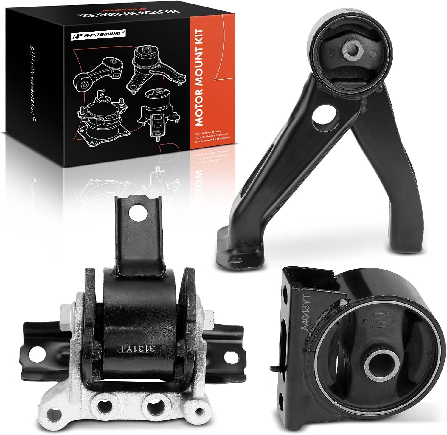 A-Premium Set of 3 Engine Motor Mount Kit Compatible with Mitsubishi Outlander 2008-2013 2.4L, AWD