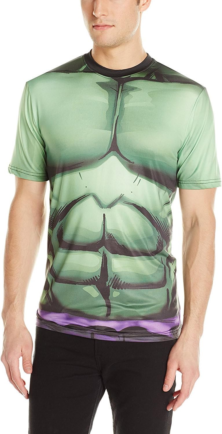 MarvelComics The Incredible Hulk Performance Compression Athletic Costume T-Shirt (Adult XXX-Large) Multicoloured