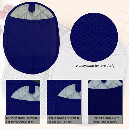 Miniatura 3 de Juego de 2 soportes de silicona para ollas con bolsillos, antideslizantes, acanalados, para cocinas, almohadillas calientes resistentes al calor y