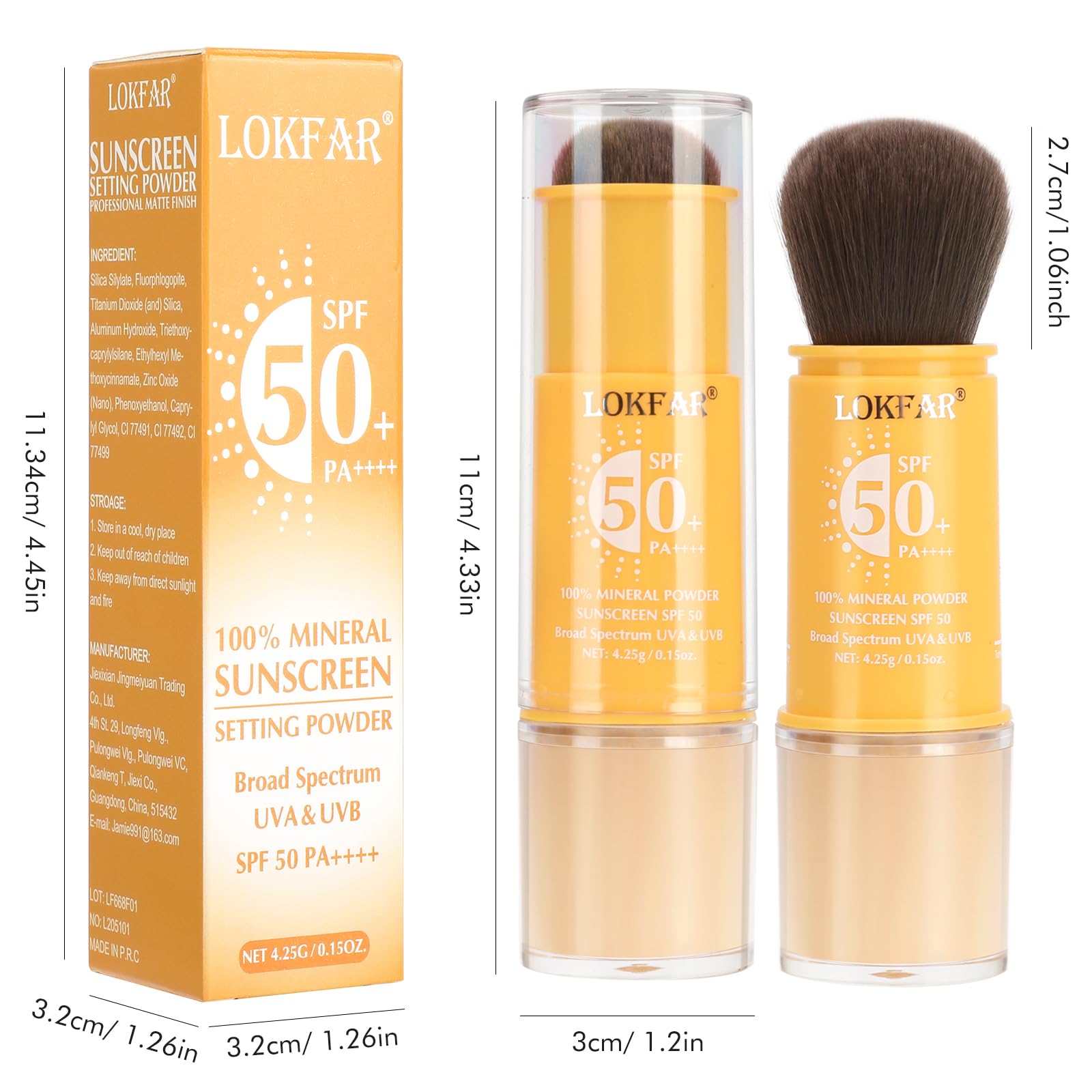 Mineralpuder Sonnenschutz für Gesicht, Kopfhaut und Haar – LSF 50 Pinsel auf Sonnenschutz, matte Ölkontrolle, leicht, lockeres Finish, LSF Pudereinstellung, Make-up, Strand-Essentials, #04 Pink