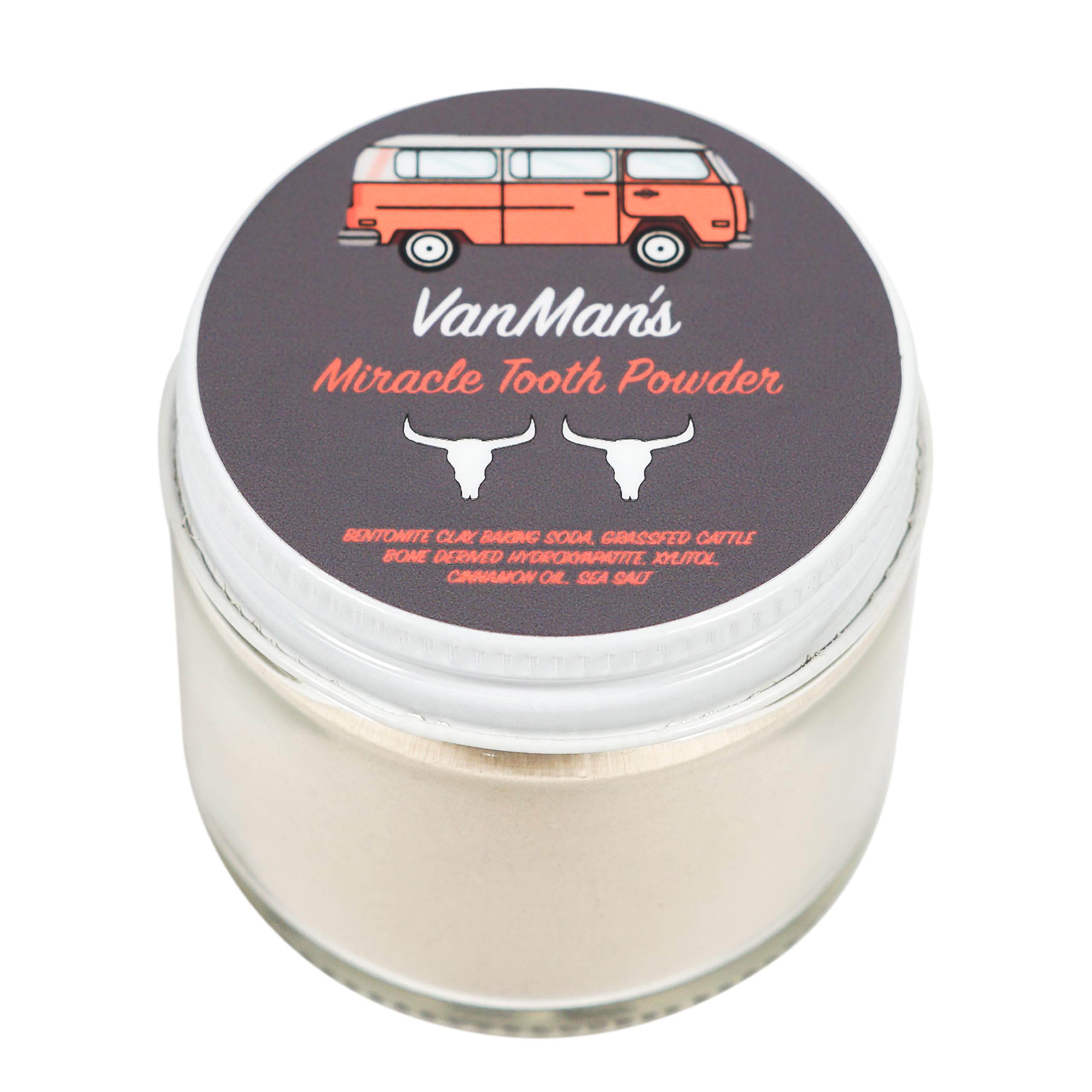 Miracle Tooth Cleaning Powder Toothpaste - Fluoride-Free Tooth Powder with Bentonite Clay, Baking Soda, Grassfed Cattle Bone, Cinnamon Oil, Sea Salt - Powdered Toothpaste - 2.2 Ounce