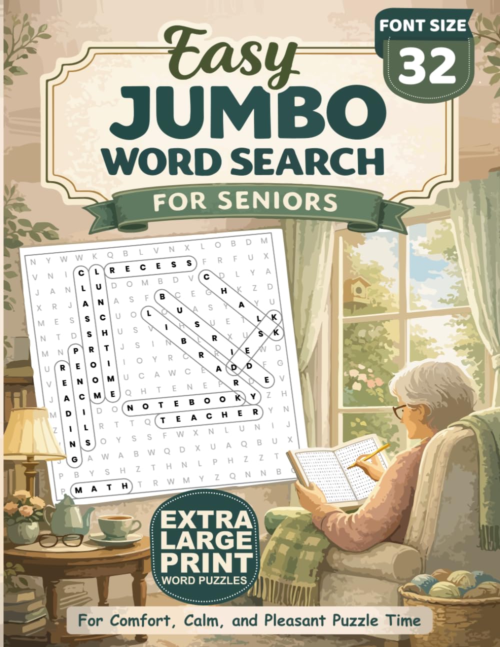 Easy Jumbo Word Search for Seniors: Extra Large Print Word Puzzles for Relaxation, Comfort and Gentle Mental Stimulation (Thinking Tiger Books for Seniors)