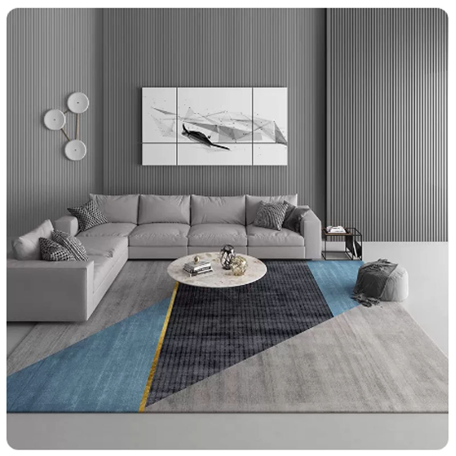 Tapis pour salon et canapé créant un coin cocooning chaleureux