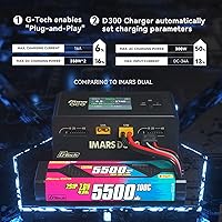 Vista 4 de Gens Ace IMARS D300 G-Tech Smart Dual Lipo Cargador 16A AC 300W DC 700W Lipo Carga (negro)