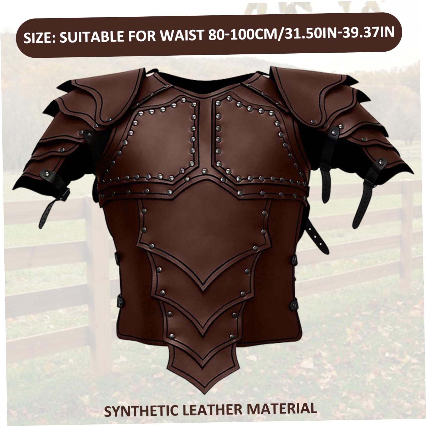 Armure de Coffre en Faux Cuir Médiéval, Armure de Gilet Réglable, Rétro Mercenaire Archer Chevalier, Accessoires pour Activités de Fête à Thème