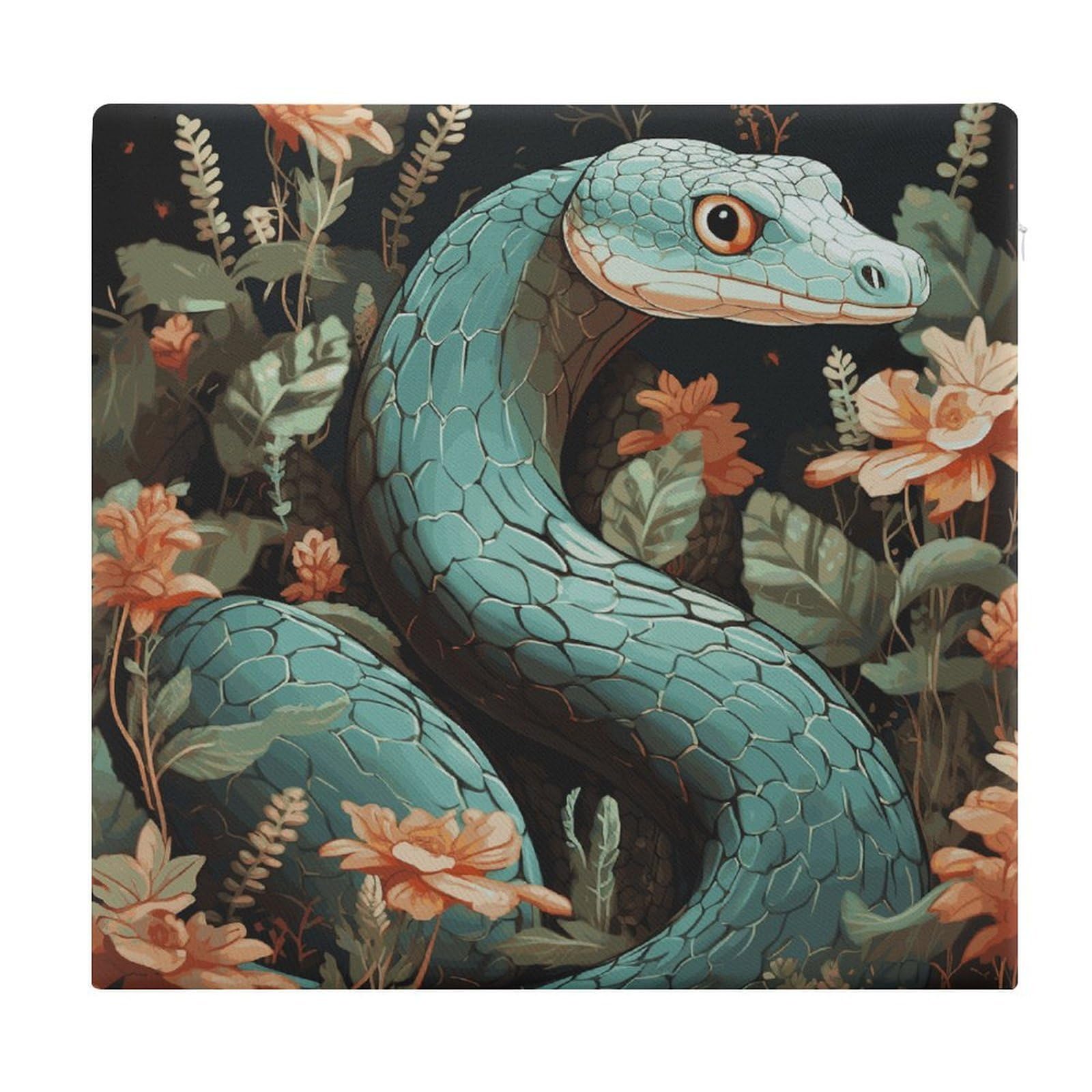 LDGSUPH - Snake and flower seat cushions for office chair square cushions soft floor cushions comfortable sofa cushions memory foam cushions for