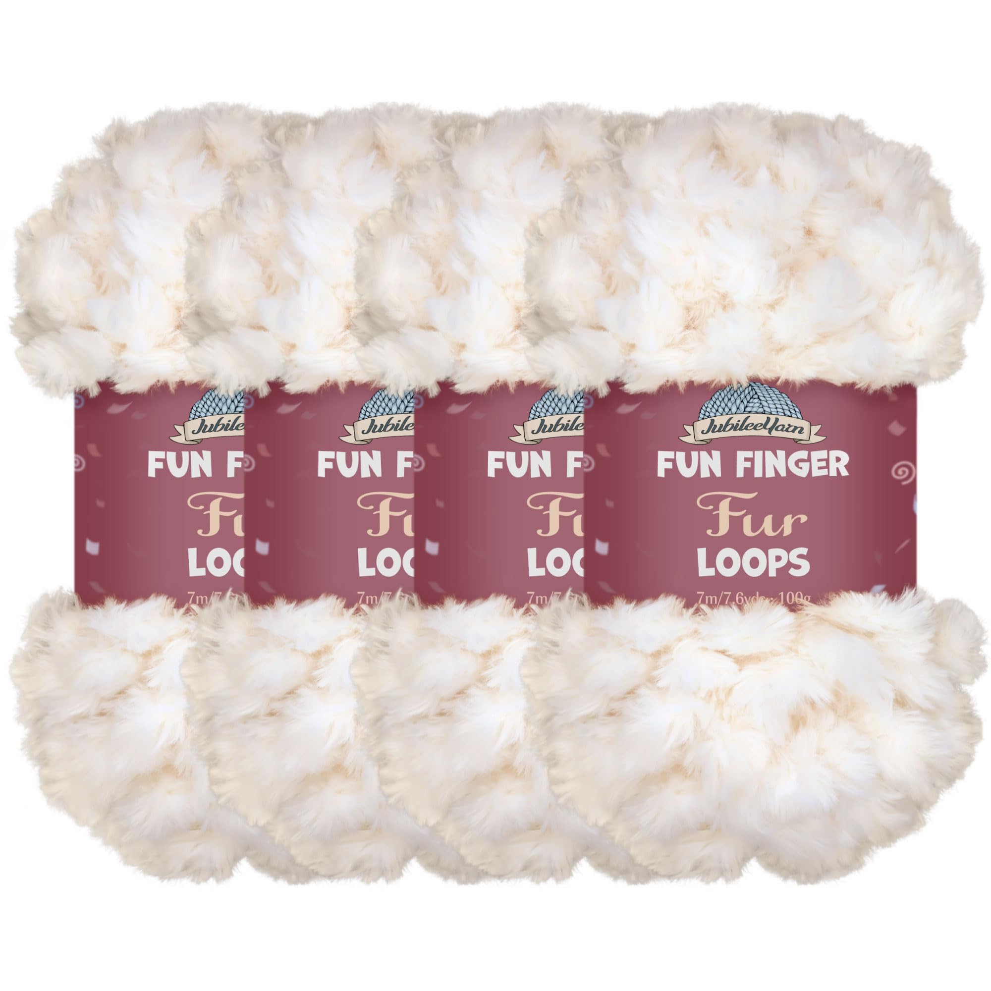 Lana de poliéster JubileeYarn blanca de 200g con acabado esponjoso premium