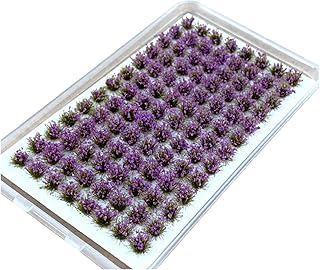 figatia Artificial Miniature Flower Cluster, Grass Tufts Diorama Layout Railroad Scenery Miniature Scenery Sand Table Railway Decoration , Amaranth