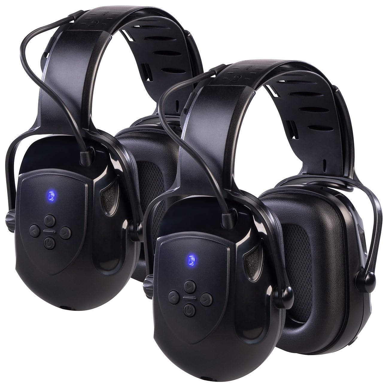 AGT Kapselgehörschutz: 2er-Set Akku-Gehörschutzkopfhörer, Bluetooth 5.1, AUX-In, SNR 30 dB (Gehörschutz mit Kopfhörer, Gehörschutz mit Musik, Säge)