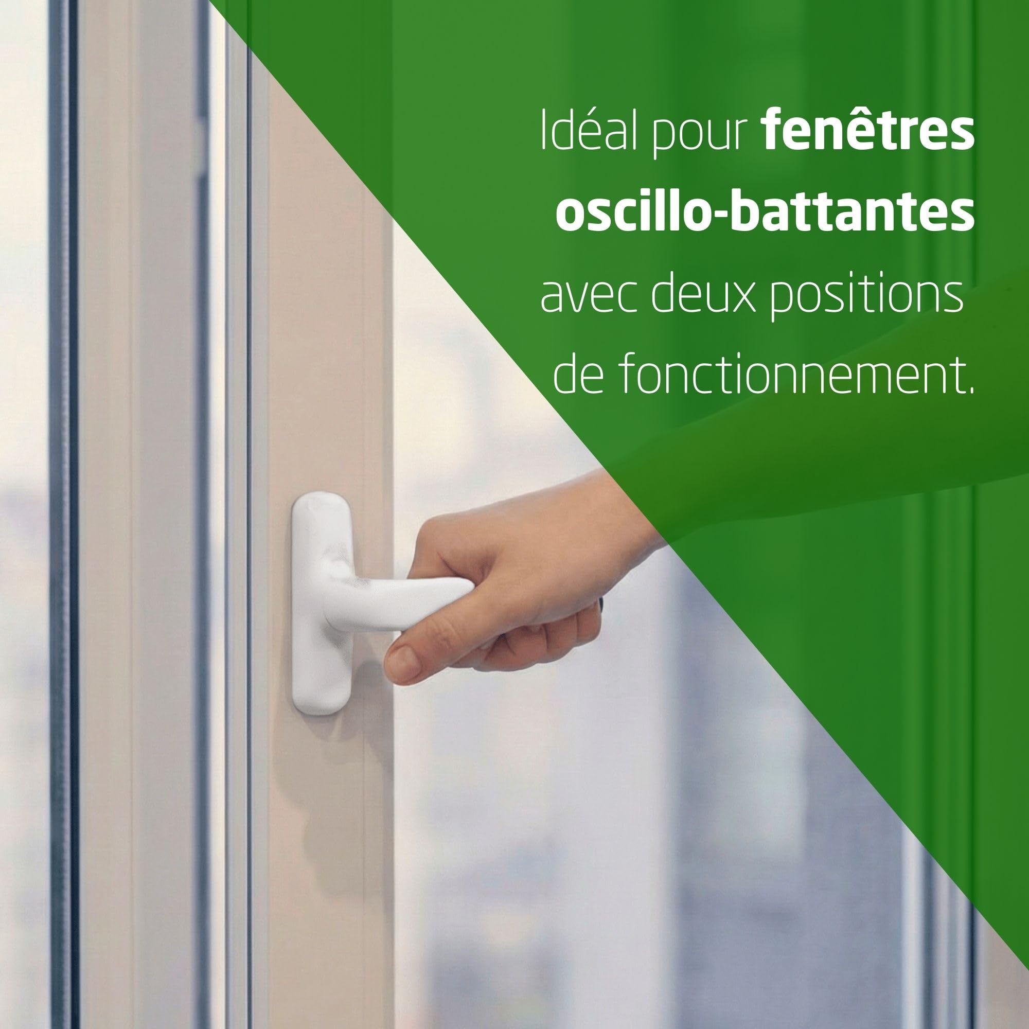 Amig - Poignée pour fenêtres oscillo-battantes avec base en aluminium et revêtement en PVC noir avec vis invisibles - 180 x 35 mm - Hauteur 64 mm - Sans carré