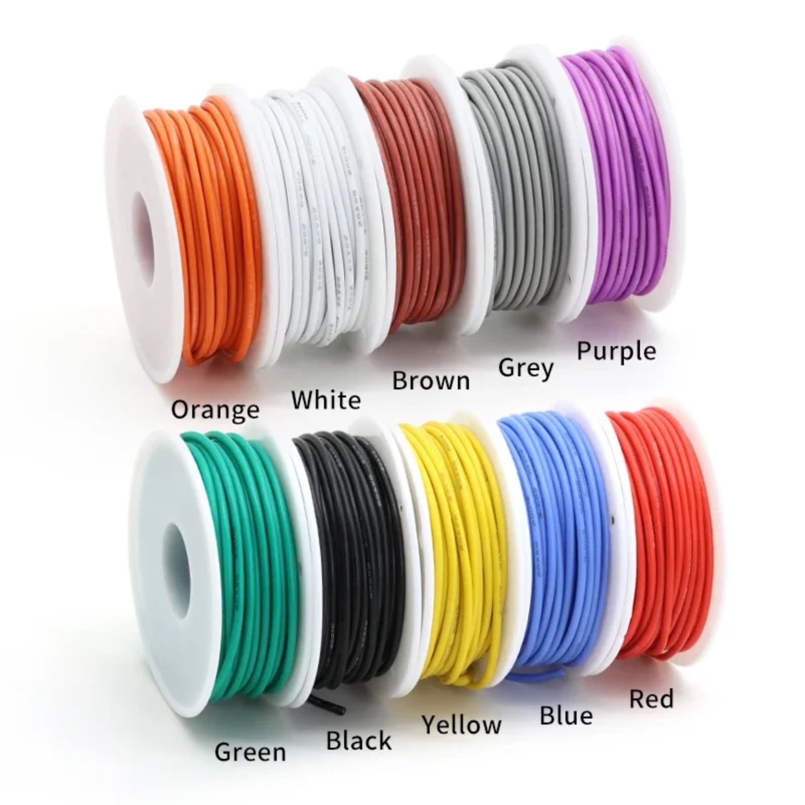 Elastyczny kabel silikonowy 5 Zestaw mieszania kolorów 30/28/26/24/22/20/18/16AWG (Boxed 2; 4 pudełka; 28AWG x10m x 5 rolek)