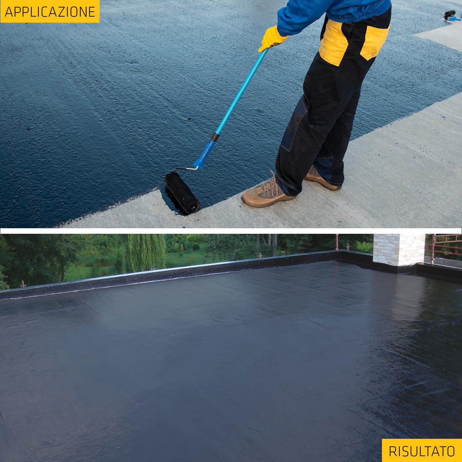 SIKA - Membrana bituminosa liquiva - Sikalastic Black, Nero - Protezione forte e flessibile per muri contro terra - Facile da applicare con pennello o rullo - 5kg