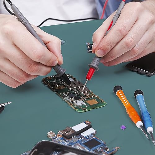 Miniatura 8 de MYOYAY Alfombrilla de soldadura ESD grande de 23.6 x 118 pulgadas, antiestática, de goma de alta temperatura, tapete de escritorio antiestático,