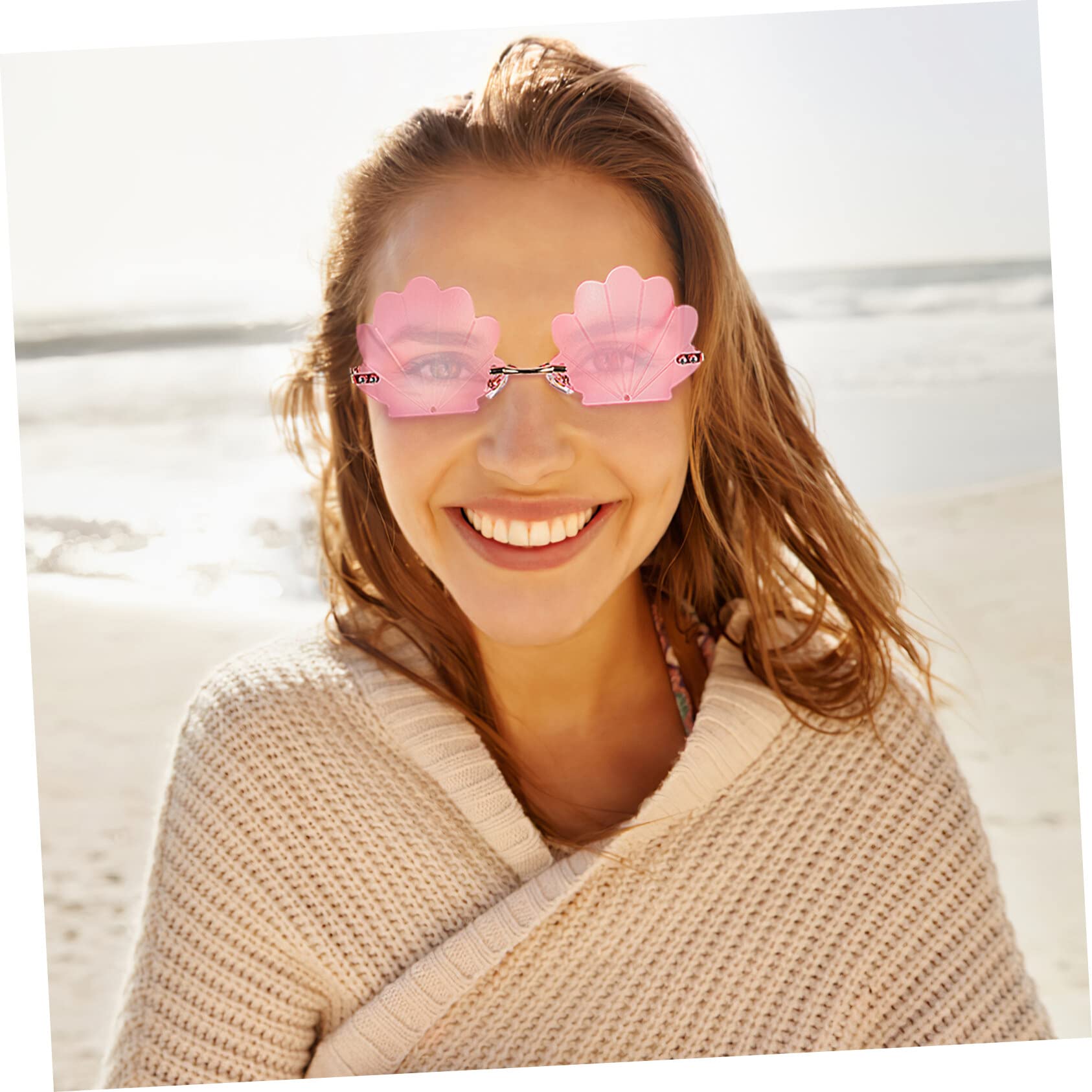 Kisangel 6pares Gafas De Sol De Concha Sin Para Lentes Decorativos Unisex Para De Dorado Azul Dorado Rosa