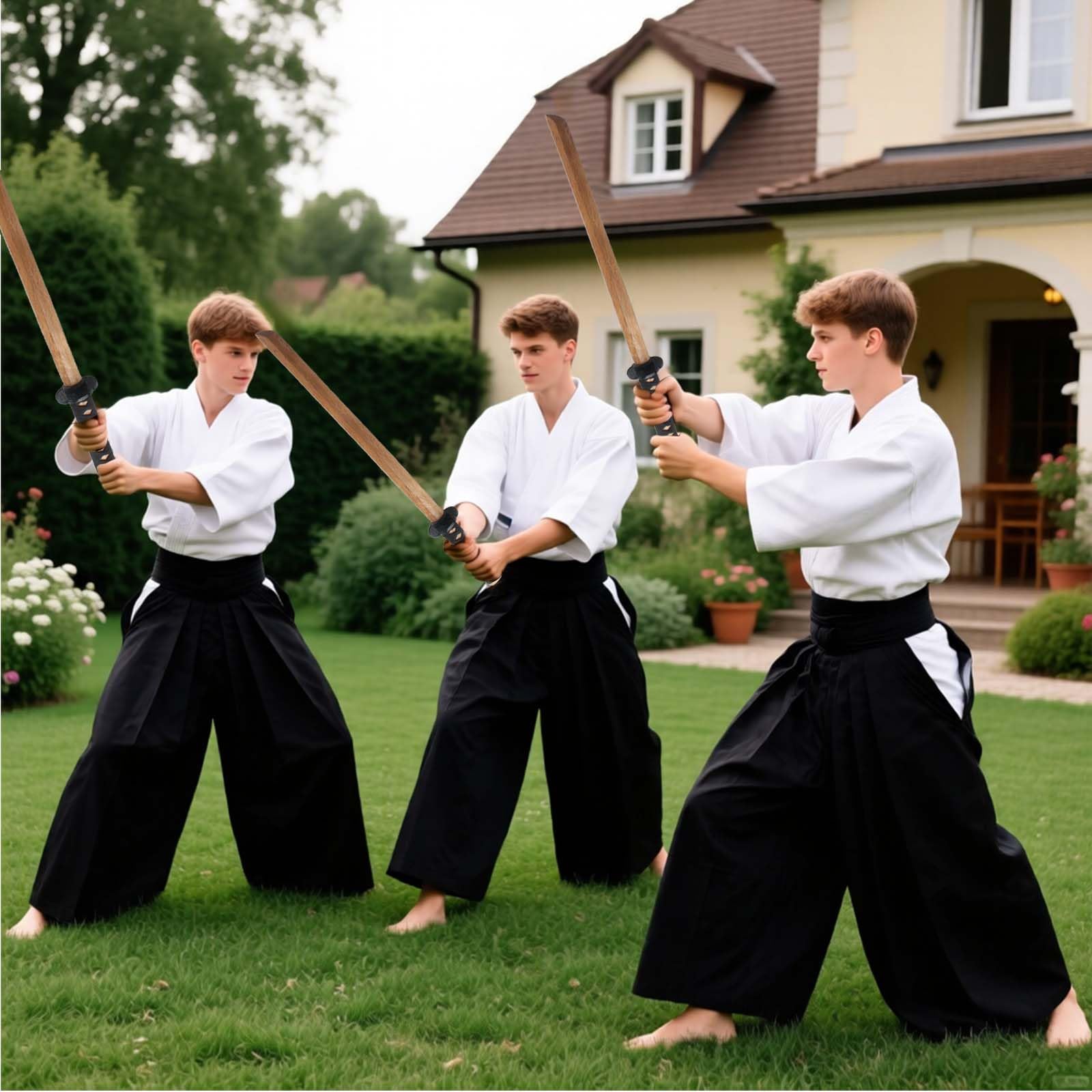 Spada Katana in legno corta di piccole dimensioni, per allenamento di combattimento con spada kendo, gioco di ruolo, cosplay iaido capri