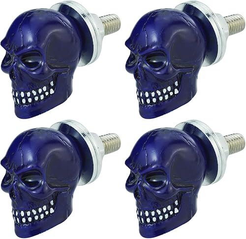 Miniatura 9 de Arenbel Tornillos de fijación de placa de motocicleta, marco de placa de automóvil, tornillos de calavera, kit de tuercas de montaje, repuesto para