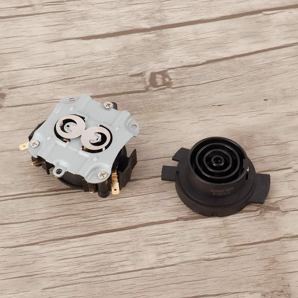 Electric Kettle Thermostat Switch and Base, Black ABS Material, 2.6x2.8x1.2 Inch Main Size, Temperature Control Replacement Part
