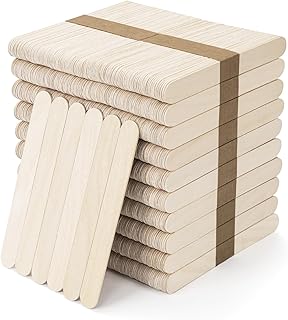 WISYOK 1000 Pcs Wooden Popsicle Sticks for Crafts, 6 Inch Wooden Craft Sticks, Wide Lollipop Sticks, Treat Sticks Ice Pop Sticks for Creative Designs or Kids Education, Home Art Projects