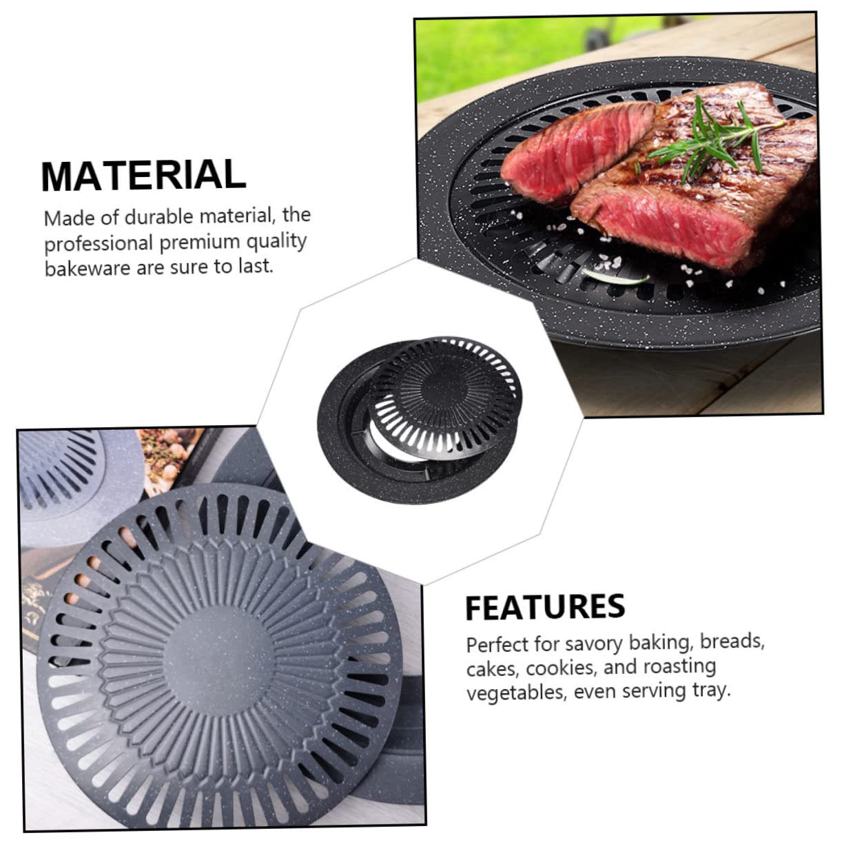 SHOWERORO Nonstick Grilling Pan Double Layer Baking Sheet Oven Safe for BBQ Baking