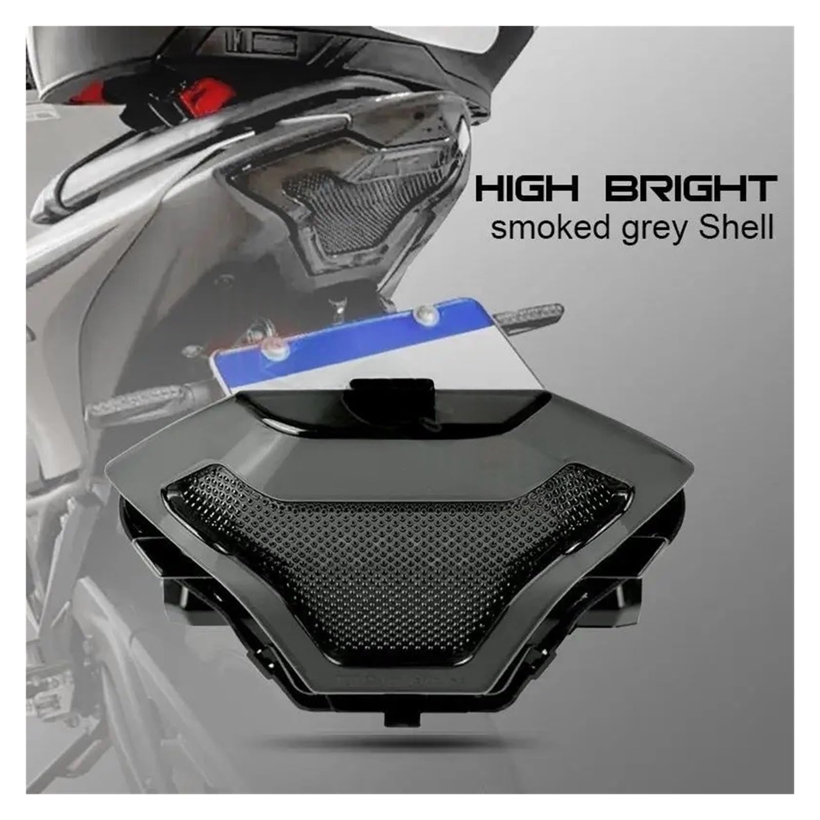 Fanale Posteriore a LED stroboscopico per Moto 12V con indicatori di direzione Lampeggianti, Luce Freno e luci diurne per Yamaha R3 R25 MT07 FZ07 (Luce di Stop).