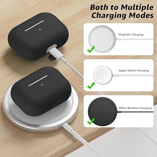 Miniatura 4 de Compatible con Airpods Pro 2, funda protectora de silicona suave con kit de limpieza y cordón compatible con AirPod Pro de 2 generación, LED frontal