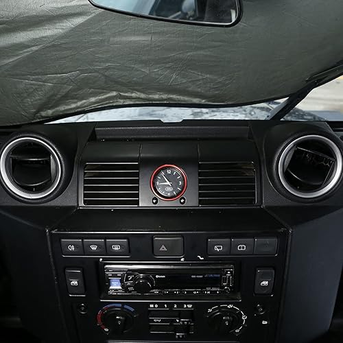 Miniatura 3 de YIWANG coche interior salpicadero reloj alrededor decoración anillo Trim pegatinas para Land Rover Defender 90 110 2008-2018 (rojo)