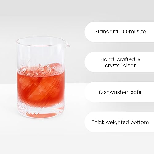 Miniatura 3 de A Bar Above Botanica Vaso de mezcla de cóctel, grueso y resistente, para mezclar y remover cócteles, mezclador de bebidas para juego de mezcla de