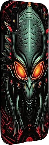 Vista 6 de iPhone 14 Pro Cute Green Alien Head UFO Space Face Alien Case