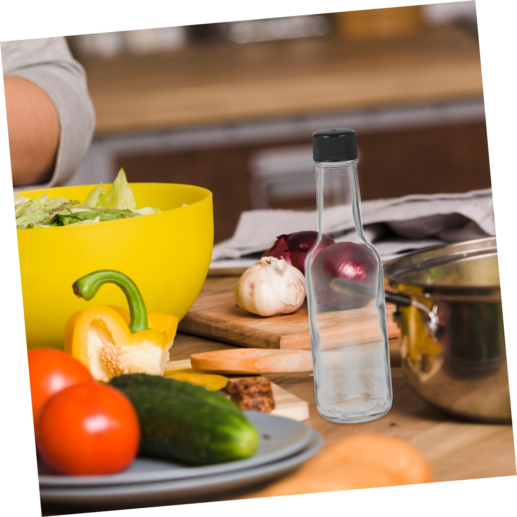 LIFKOME 6 pezzi Bottiglie in Vetro per Salse e Condimenti con Chiusura Contenitori per Salsa di Soia Ketchup Sciroppo e Dressing Insalata per Cucina Picnic e Ristorazione