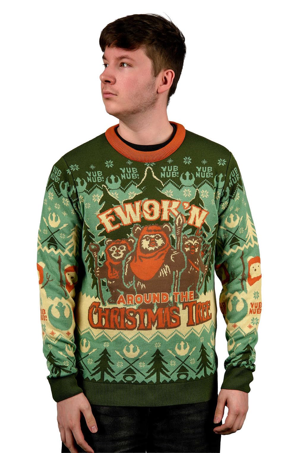 Star Wars: Ewok Christmas Jumper (UK, Alpha, XL, Regular, Regular) Green