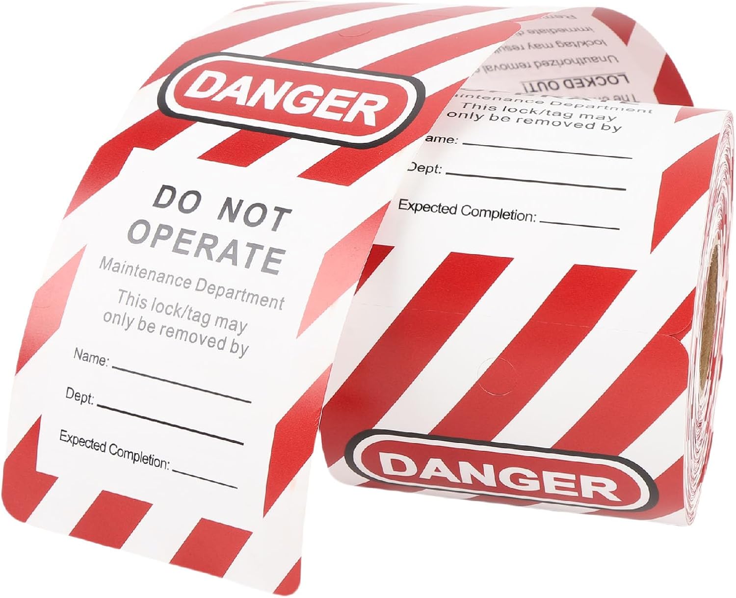 Fabater Lockout Tagout, Tear Safety, Danger Barricade Tag with Perforated Hole for Equipment Maintenance