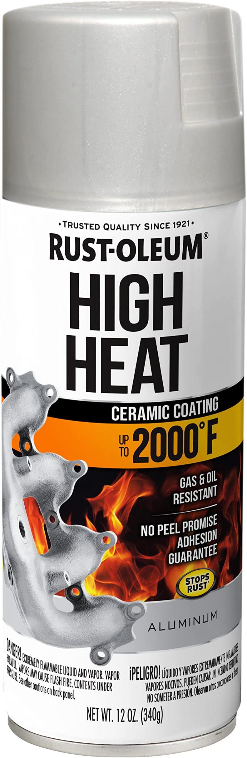 Rust-Oleum 248904 Automotive High Heat Spray Paint, Flat Aluminum 12 Ounce (Pack of 1)