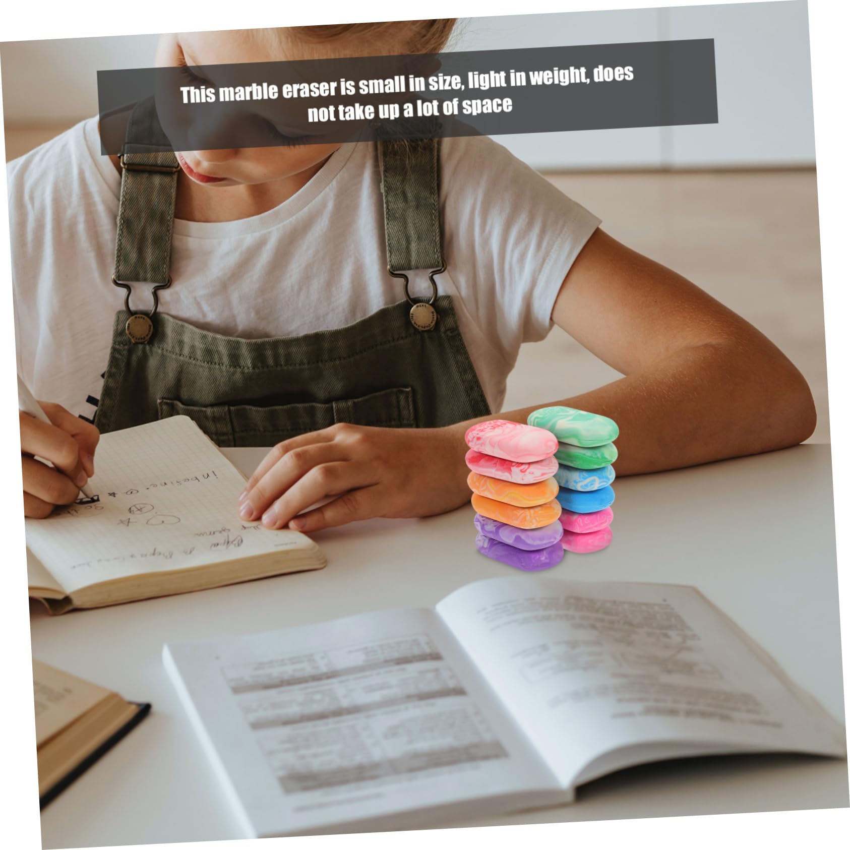 DOITOOL 5 Sätze Marmor Radierer Portable Bleistift Radierer Kreative Radiergummis Für Skizzen Schreibwaren Zubehör Für Schule Und Büro 12 Stück * 5