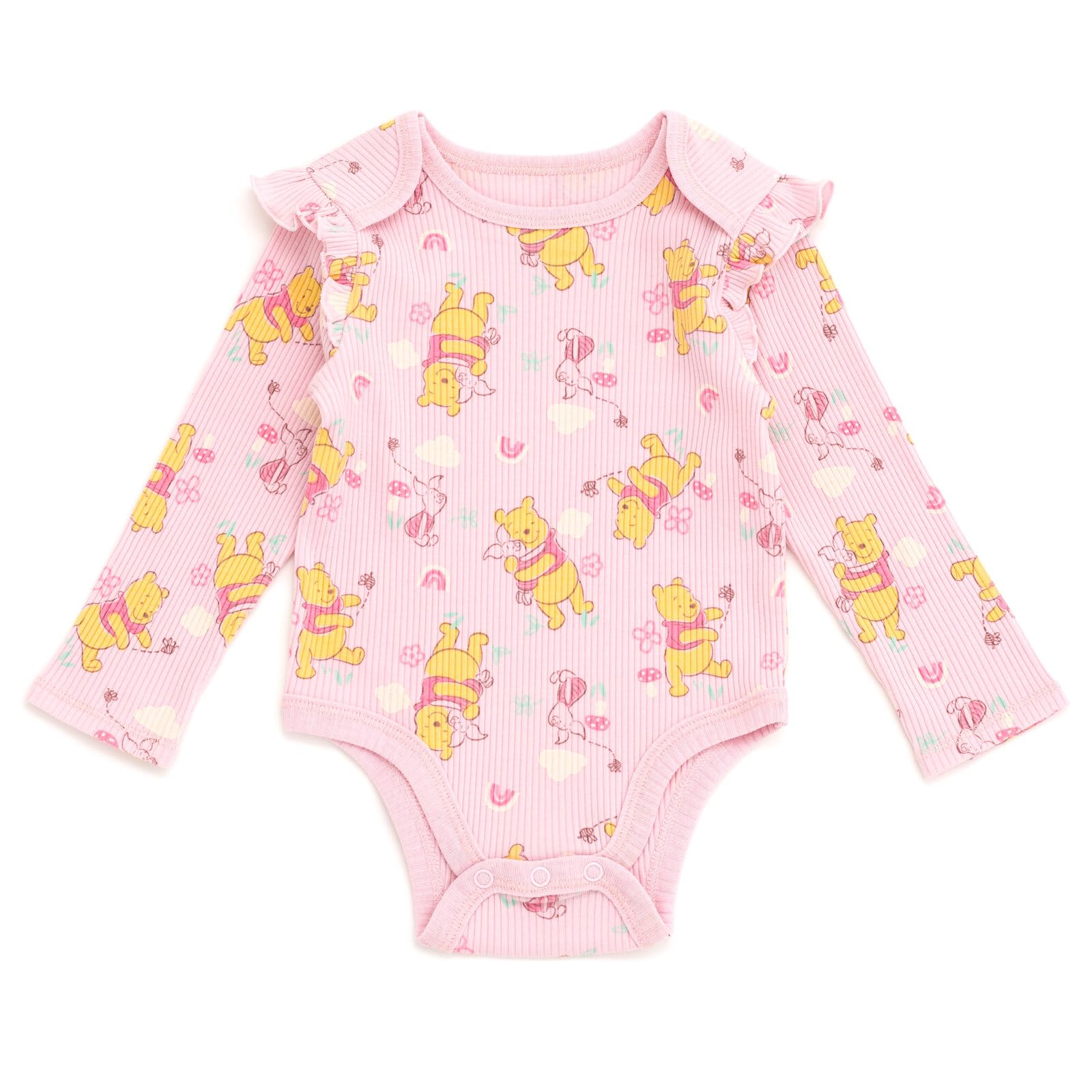 Disney Baby Mädchen Gerippter Body, Jogginghose und Stirnband, 3-teiliges Outfit-Set, Neugeborene bis Säuglingsgrößen (Neugeborene - 24 Monate)