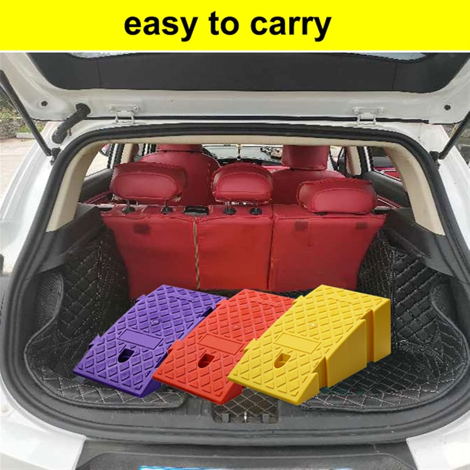 Ramp PVC Plastic Curb Ramp,Portable Threshold Ramp, Heavy Duty Plastic Ramp Kit, for Wheelchair Mobility Scooter Bike Motorcycle Loading Dock Car (Color : B, Battery *1 : 25 * 40 * 16cm)