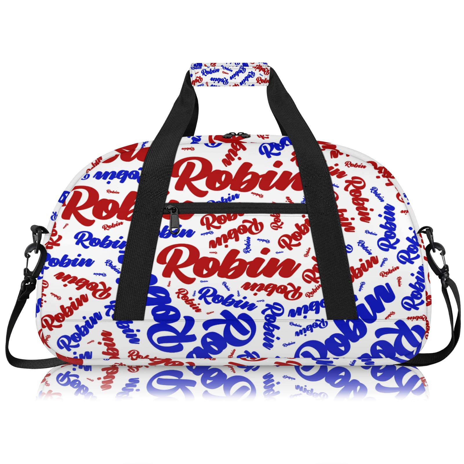 Personalized Sport-Gym-Swimming-Bag for Kids Custom Duffel Travel Bag for Boy Girl Dance Gymnastics Bag Overnight Weekend Bag Red Blue White