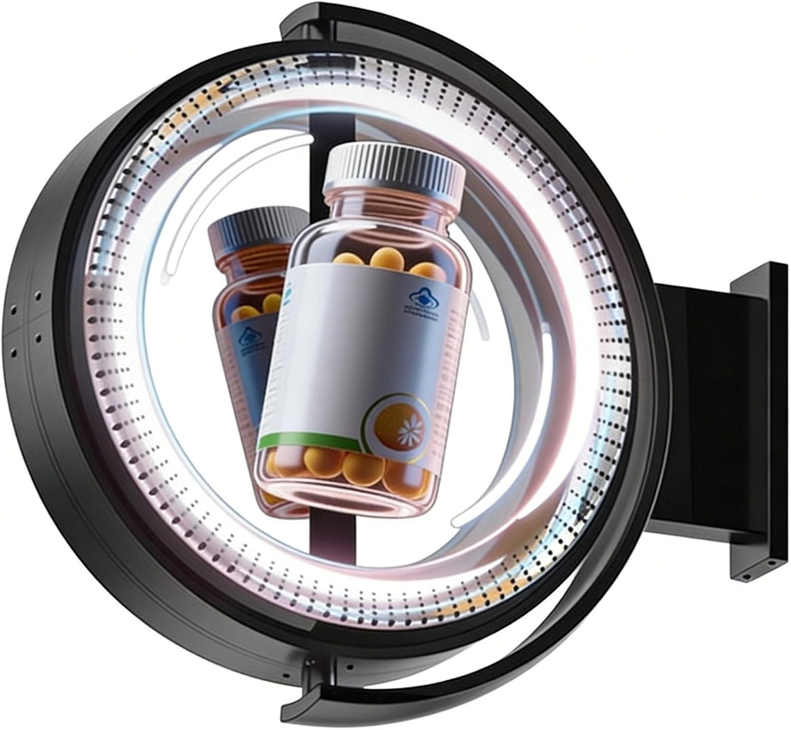 Caja de luz holográfica 3D, pantalla LED controlada por aplicación de doble cara para imágenes, texto y videos, cartelera comercial para tienda, bar, uso minorista