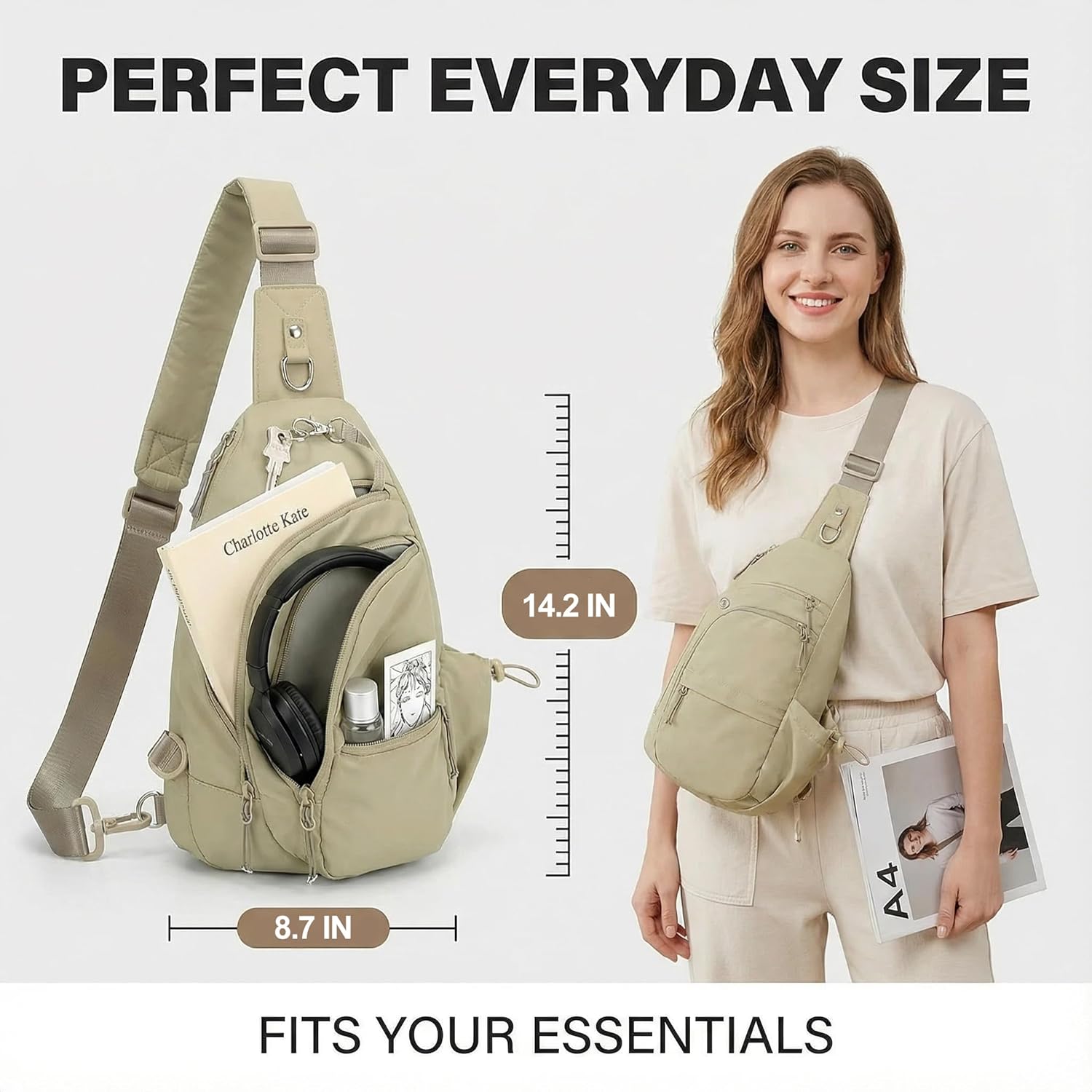 Sling Bag for Women,Portable Anti Theft Bag, Travel Crossbody Bag, Shoulder Bag with Adjustable Shoulder Strap - Image 2