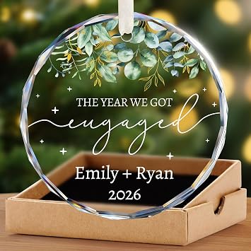 Engagement Gifts for Couples - Personalized Gift for Newly Engaged Couples, Women, Fiance, Her - Bride to Be Gifts, Just Engaged Ornament 2026 - Engagement Party Decorations