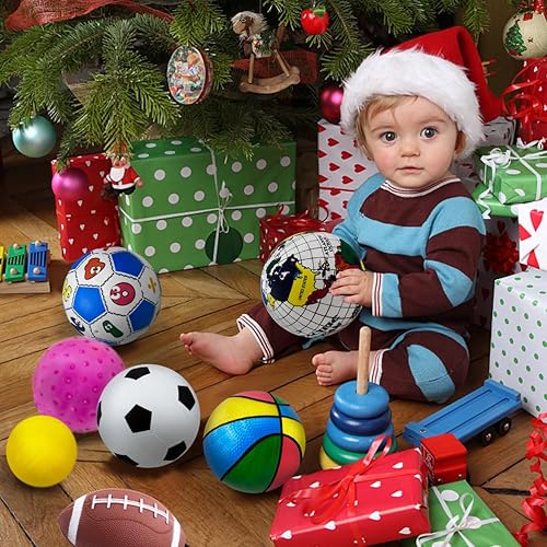 Miniatura 7 de Ladwon Pelotas de juguete para niños pequeños de 1 a 3 años, juguetes para exteriores, juego de 7 pelotas deportivas para interiores y exteriores,