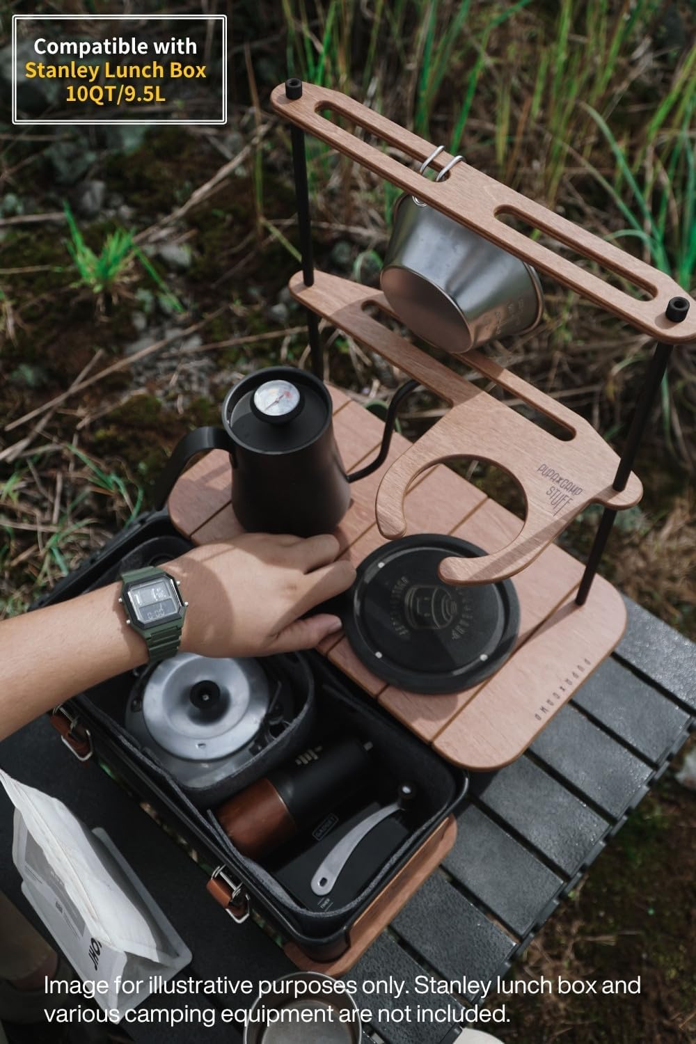 Wooden Table Compatible with Stanley Lunch Box 10qt (9.5L) (V2 Dripper Kit)