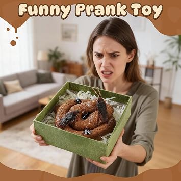 Fake Poop Realistic Dog Poop Fake Turd Gags and Practical Joke Poo Shit +Realistic Plastic Fake Cockroaches+ Flies for Valentine's Day gift list April Fools' Day Prank Party Supplies(Disgusting Shape)