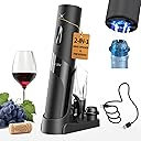 CIRCLE JOY Rechargeable Wine Opener Electric Wine Bottle Opener 7-in-1 Wine Gift Set with Electric Vacuum Pump, Charging Station, Foil Cutter, Wine Aerator Pourer and 2 Wine Stoppers