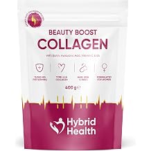Hybrid Health Collagen Powder for Women 400g - 13,000mg per Serving, 1 Month Supply, Types 1 & 3 Bovine Collagen Peptides with Biotin, Hyaluronic Acid, Vitamin C & B6, Collagen Supplements for Women