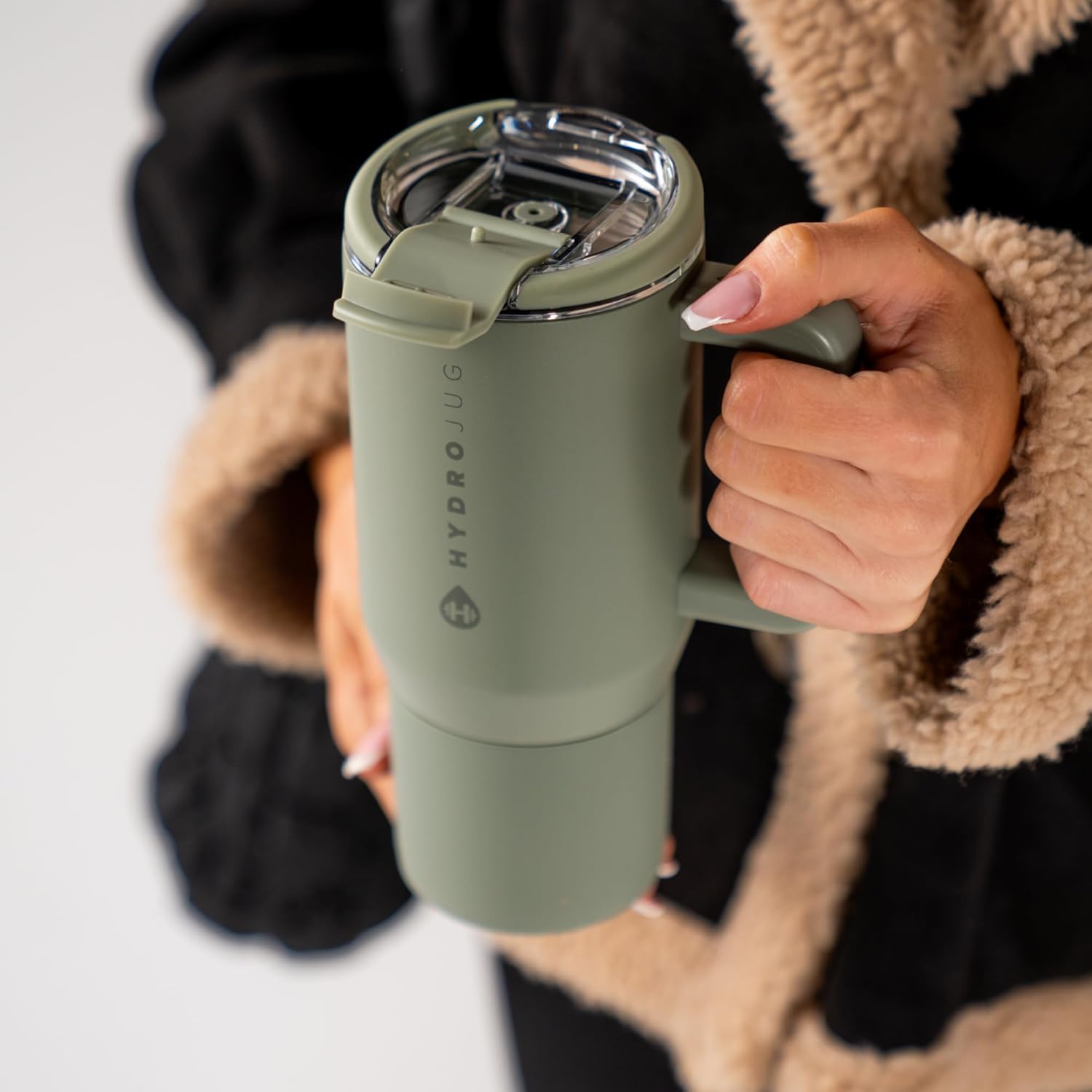 HydroJug Coffee Traveler 20 oz - Leak-Resistant, Ceramic-Lined Insulated Travel Coffee Mug for Hot or Cold Drinks with Flip Lid & Handle, Dishwasher Safe Coffee Tumbler, Courtyard - Image 5