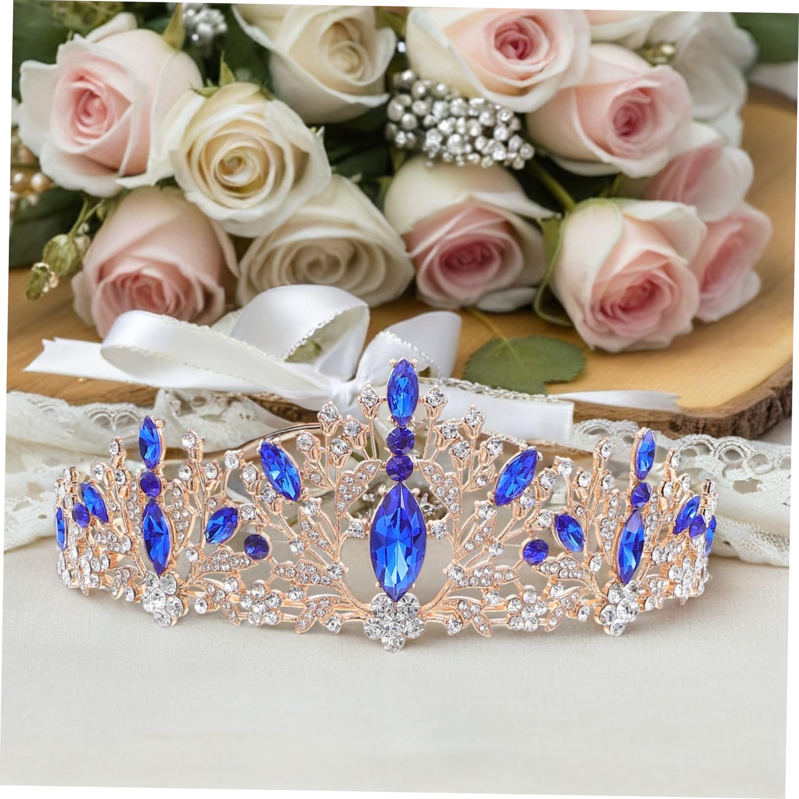 Conjunto de Joyas de Novia 1 Juego Aleación Rhinestone Azul