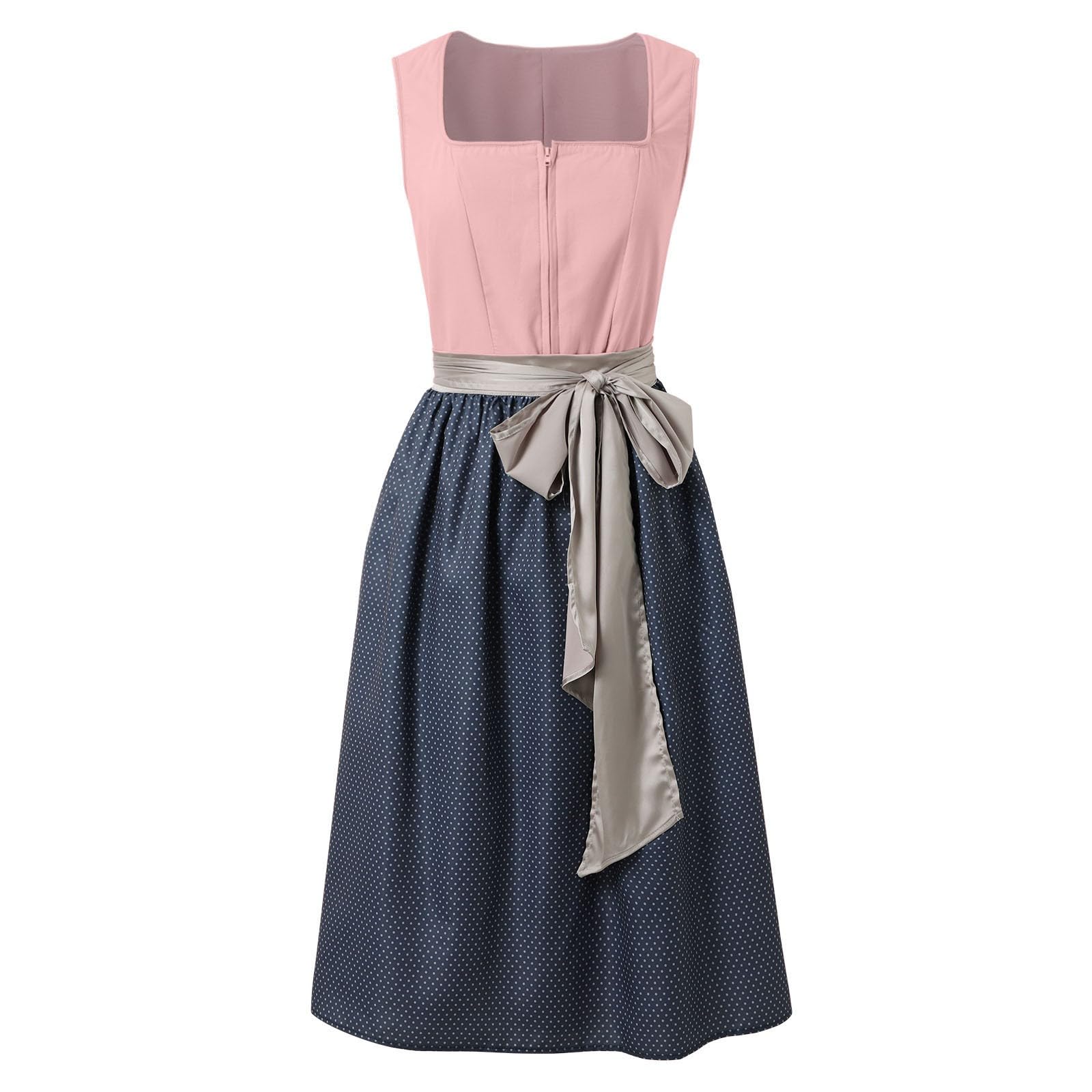 Dirndl Für Damen, Oktoberfest Damen Outfit Dirndl Lang Set 2 Teilig Inkl. Damen Kleider Elegant Festlich Sommer, Dirndlschürze. Damenmode Trachtenkleid Modern Dirndl-Komplettsets Dirndlkleid Für Party