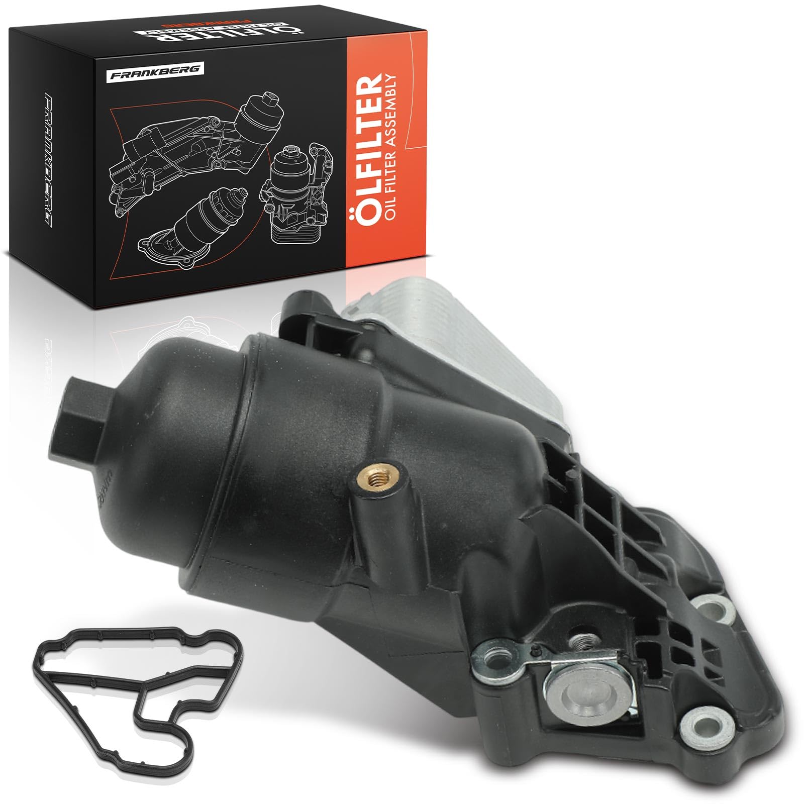 Frankberg Enfriador de aceite aceite de motor carcasa del filtro de | 263102A520; Compatible con: i30 GD, Río III UB, Alma AM, Venga YN, iX35 EL ELH LM, iX20 JC, Río II JB