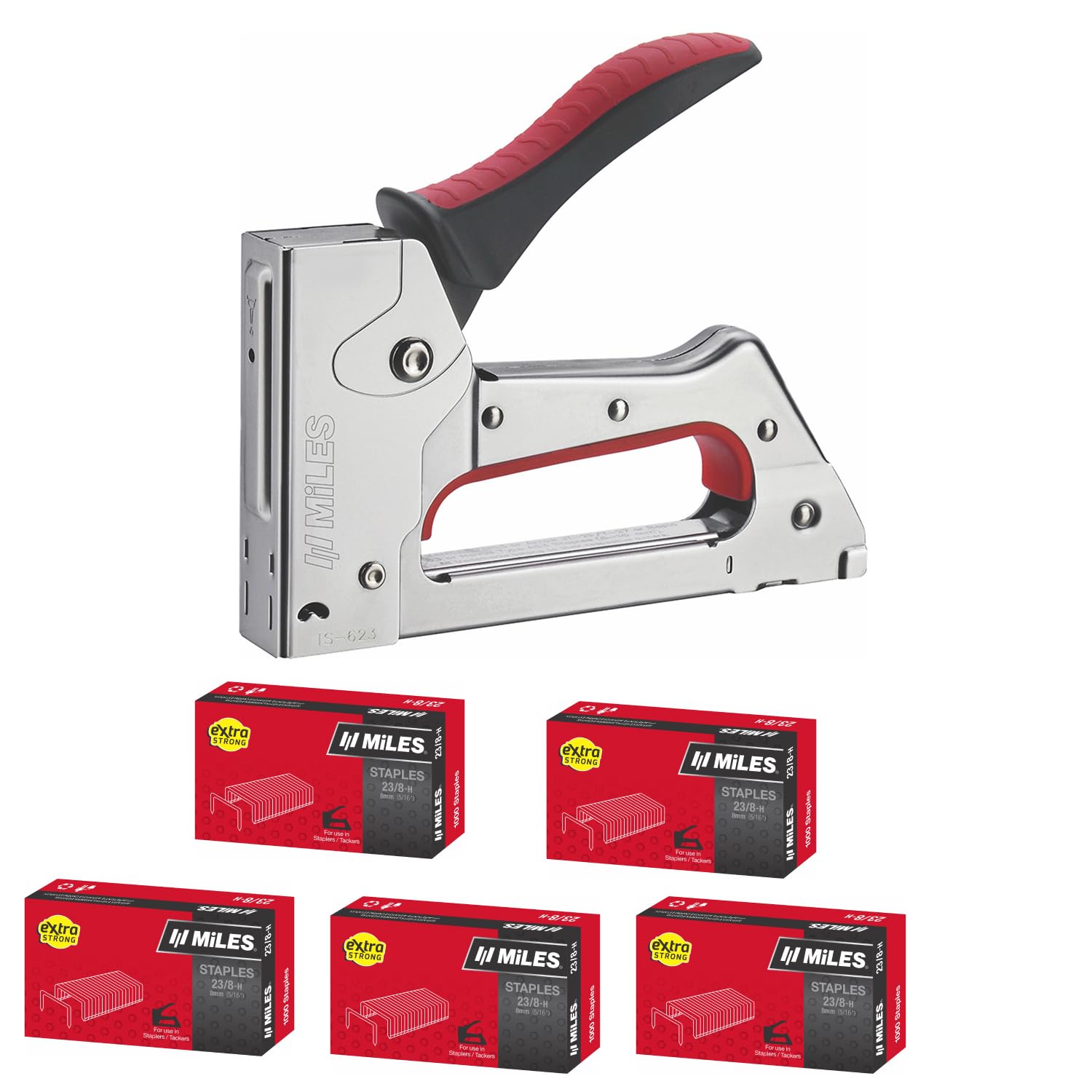 MILES Metal TS-623 Gun Tracker | 5000 pcs 23/8 Stainless Steel Staple ...