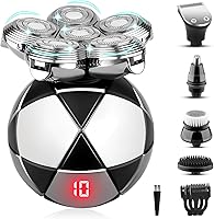 Vista 1 de Head Shaver for Bald Men, Electric Shaver for Bald Men, IPX7 Waterproof Cordless Rechargeable Razor, Wet/Dry Shaving, Electric Razor for Men 6D